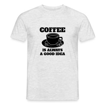 Coffee Cup Café Cadeau Café Grain Caféine - T-shirt homme - gris chiné - Devant - AI Model Male 178 dark (178cm)