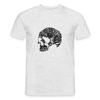 Skull - Men's T-Shirt - heather grey - Front - AI Model Male 178 dark (178cm)