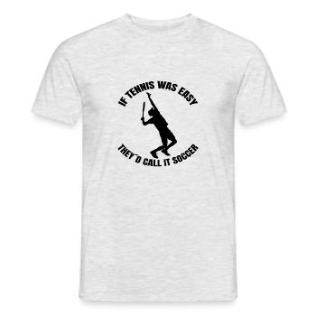 Joueur de tennis Raquette de tennis Club de tennis Tennis - T-shirt homme - gris chiné - Devant - AI Model Male 178 dark (178cm)