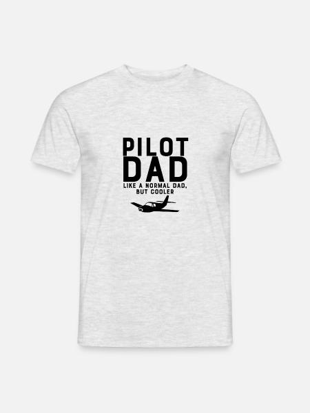 Pilot Dad wie ein normaler Papa, aber cooler - Männer T-Shirt - Grau meliert