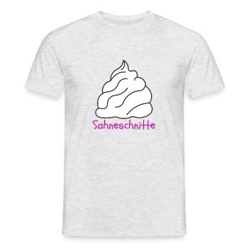 Sahneschnitte - Männer T-Shirt - Grau meliert - Vorne - AI Model Male 178 dark (178cm)