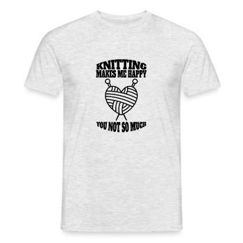 Tricot couturière cadeau crochet fille couture - T-shirt homme - gris chiné - Devant - AI Model Male 178 dark (178cm)