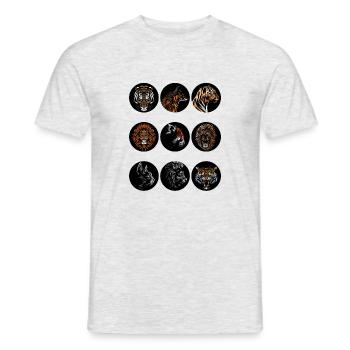 Animals inside circles - Men's T-Shirt - heather grey - Front - AI Model Male 178 dark (178cm)