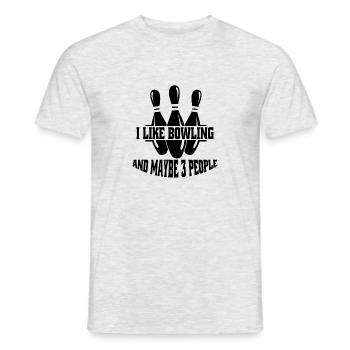 Bowling Gift Bowling Ball Kegel Bowler - Men's T-Shirt - heather grey - Front - AI Model Male 178 dark (178cm)