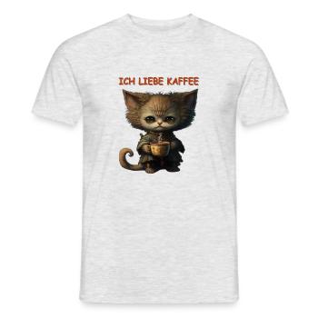 Ich liebe Kaffee - Männer T-Shirt - Grau meliert - Vorne - AI Model Male 178 dark (178cm)