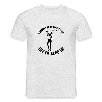 Golf Club Golf Ball Golf Girls Golfer - Men's T-Shirt - heather grey - Front - AI Model Male 178 dark (178cm)