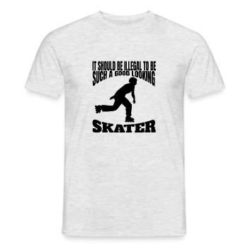 Patinage à roulettes Patin à roues alignées Cadeau Inliner Skater - T-shirt homme - gris chiné - Devant - AI Model Male 178 dark (178cm)
