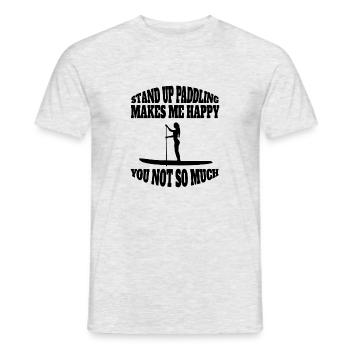 Stand Up Paddling Stehpaddeln Stehpaddler - Männer T-Shirt - Grau meliert - Vorne - AI Model Male 178 dark (178cm)