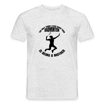 Badminton Mom Federball Mama Badmintonteam Mutter - Männer T-Shirt - Grau meliert - Vorne - AI Model Male 178 dark (178cm)