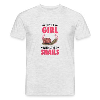 Schnecken Mädchen Snail Girl - Männer T-Shirt - Grau meliert - Vorne - AI Model Male 178 dark (178cm)