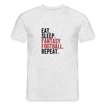 Eat Sleep Fantasy Fußball Wiederholung - Männer T-Shirt - Grau meliert - Vorne - AI Model Male 178 dark (178cm)