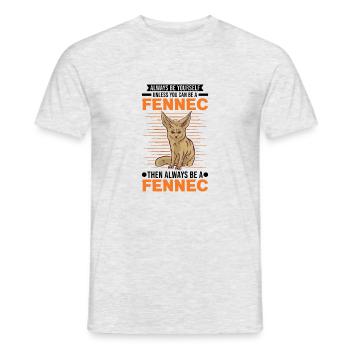 Always be yourses Fennec Wüstenfuchs Fennek - Männer T-Shirt - Grau meliert - Vorne - AI Model Male 178 dark (178cm)