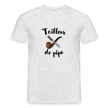 Tailleur de pipe cadeau homo - T-shirt homme - gris chiné - Devant - AI Model Male 178 dark (178cm)