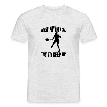 Tennis player Tennis Tennis lovers Tennis club - Men's T-Shirt - heather grey - Front - AI Model Male 178 dark (178cm)