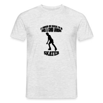 Rollschuh Geschenk skaten Inliner Inline Skater - Männer T-Shirt - Grau meliert - Vorne - AI Model Male 178 dark (178cm)