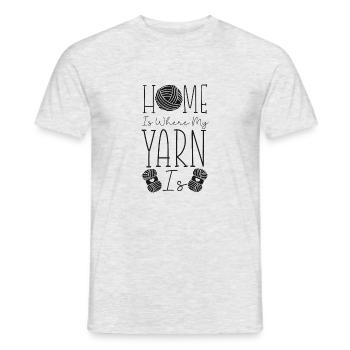 Tricoter Tricoter à la maison est l’endroit où mon - T-shirt homme - gris chiné - Devant - AI Model Male 178 dark (178cm)
