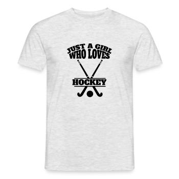 Joueur de hockey sur gazon de hockey sur sol - T-shirt homme - gris chiné - Devant - AI Model Male 178 dark (178cm)