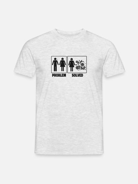 Knitting Knitter Problem Solved - Männer T-Shirt - Grau meliert