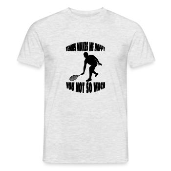 Tennisspieler Tennis Tennisverein Tennisliebhaber - Männer T-Shirt - Grau meliert - Vorne - AI Model Male 178 dark (178cm)