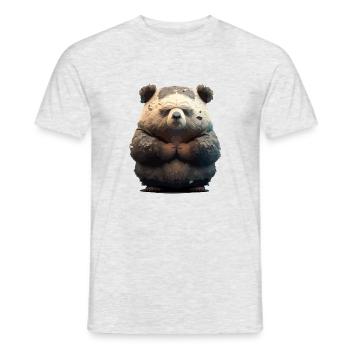 Bako l'ours grognon - T-shirt homme - gris chiné - Devant - AI Model Male 178 dark (178cm)