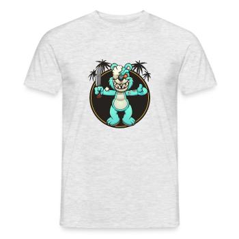 teddy böse 11 - Männer T-Shirt - Grau meliert - Vorne - AI Model Male 178 dark (178cm)