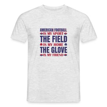 FoundLux New Design, LE FOOTBALL AMÉRICAIN EST MON SPORT - T-shirt homme - gris chiné - Devant - AI Model Male 178 dark (178cm)