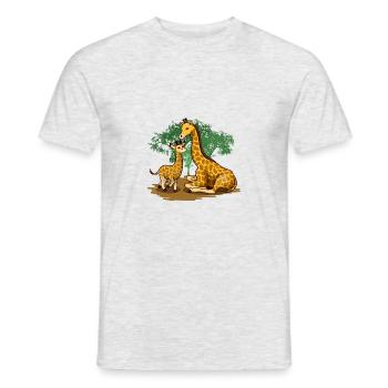 Giraffe Mama Baby - Men's T-Shirt - heather grey - Front - AI Model Male 178 dark (178cm)