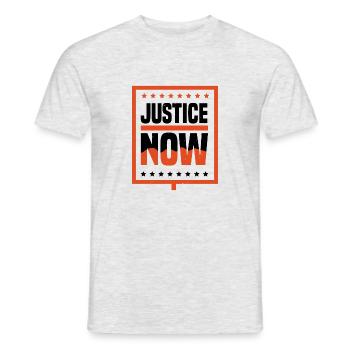 JUSTICE NOW - Men's T-Shirt - heather grey - Front - AI Model Male 178 dark (178cm)