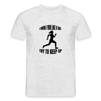 Jogger jogging course course fit cardio training - T-shirt homme - gris chiné - Devant - AI Model Male 178 dark (178cm)