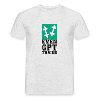 Même les trains GPT - T-shirt homme - gris chiné - Devant - AI Model Male 178 dark (178cm)