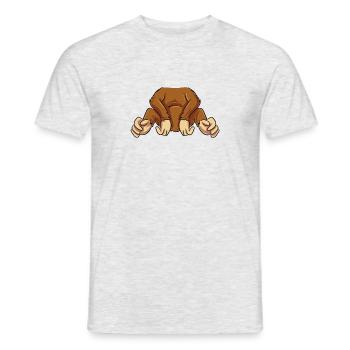 Costume de singe - T-shirt homme - gris chiné - Devant - AI Model Male 178 dark (178cm)