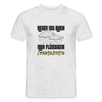 SONNENSCHEIN Sonne Regen Wolken Glück - Männer T-Shirt - Grau meliert - Vorne - AI Model Male 178 dark (178cm)