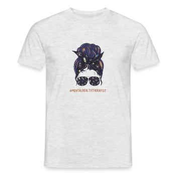 Mental Health The Rapist 5 - Men's T-Shirt - heather grey - Front - AI Model Male 178 dark (178cm)