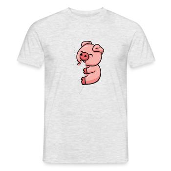 Mignon chiffon de cochon mordant suceur cochon - T-shirt homme - gris chiné - Devant - AI Model Male 178 dark (178cm)