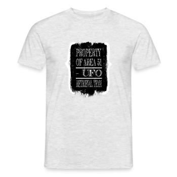 Sayings Gift Animal Fun Spaceship Alien Lover - Men's T-Shirt - heather grey - Front - AI Model Male 178 dark (178cm)