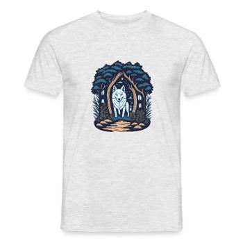 Forest Cottage Cottagecore Wolf - Men's T-Shirt - heather grey - Front - AI Model Male 178 dark (178cm)