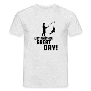Pêcher un autre grand jour 001 - T-shirt homme - gris chiné - Devant - AI Model Male 178 dark (178cm)