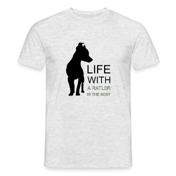 Das Leben mit einem Ratler ist das Beste - Männer T-Shirt - Grau meliert - Vorne - AI Model Male 178 dark (178cm)