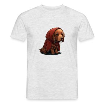 Chien mignon et triste - T-shirt homme - gris chiné - Devant - AI Model Male 178 dark (178cm)