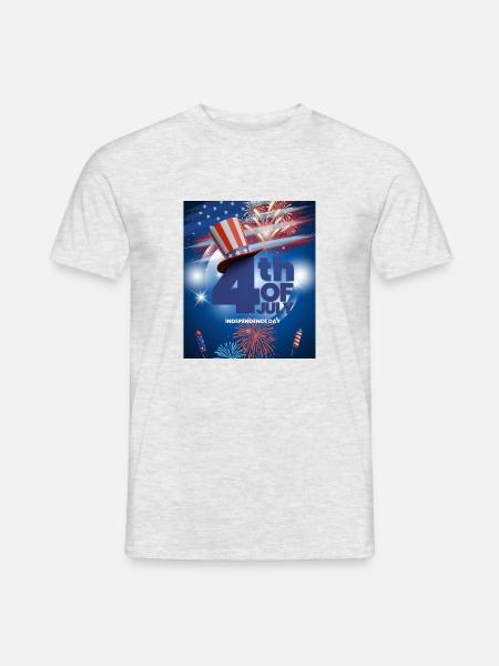 Independence day 4th July - Männer T-Shirt - Grau meliert
