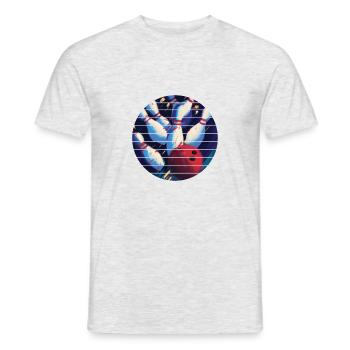 bowling, quilles, bowlers, club de bowling, club de bowling - T-shirt homme - gris chiné - Devant - AI Model Male 178 dark (178cm)