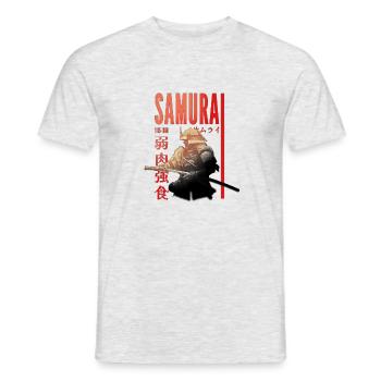 Samurai Warrior - Männer T-Shirt - Grau meliert - Vorne - AI Model Male 178 dark (178cm)