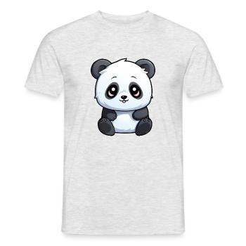 Panda mignon - T-shirt homme - gris chiné - Devant - AI Model Male 178 dark (178cm)