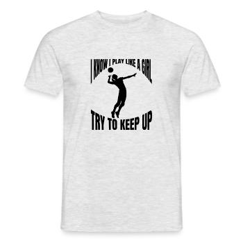 Volleyball Cadeau Volleyball Joueur Volleyball de plage - T-shirt homme - gris chiné - Devant - AI Model Male 178 dark (178cm)