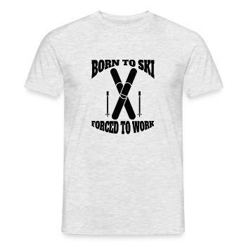 Skier Ski Design Skiing Outfit Ski Skiing - Men's T-Shirt - heather grey - Front - AI Model Male 178 dark (178cm)