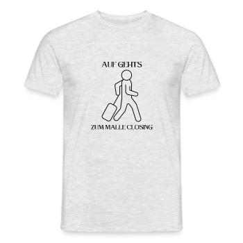 Auf gehts zum Malle Closing! Party, Mallorca, JGA! - Männer T-Shirt - Grau meliert - Vorne - AI Model Male 178 dark (178cm)