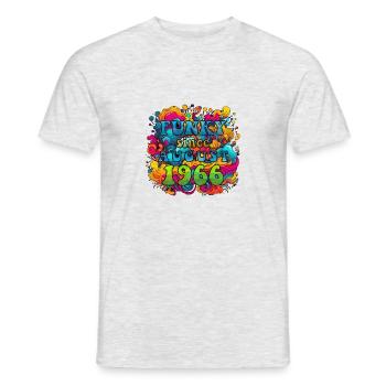 Funky Geburtstag: August 1966 - Psychadelic - Männer T-Shirt - Grau meliert - Vorne - AI Model Male 178 dark (178cm)