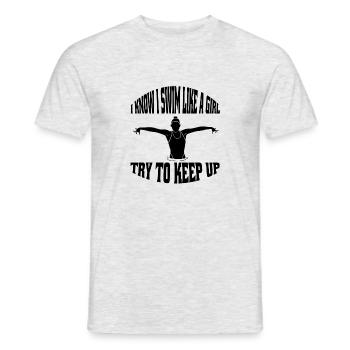 Schwimmverein Schwimmer Frau Schwimmen Schwimmerin - Männer T-Shirt - Grau meliert - Vorne - AI Model Male 178 dark (178cm)