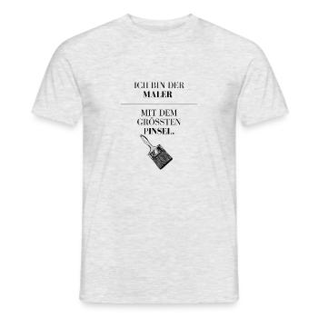 Ich habe den größten.... Pinsel - Männer T-Shirt - Grau meliert - Vorne - AI Model Male 178 dark (178cm)