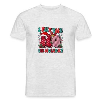 I Put the Ho in HOliday Weihnachten - Männer T-Shirt - Grau meliert - Vorne - AI Model Male 178 dark (178cm)